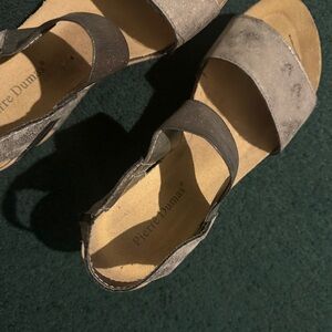 Pierre Dumas Women's Sandals in Gray and Tan